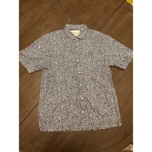 Tori Richards Shark Print Shirt Mens Short Sleeve Button Up Made in USA Sz L